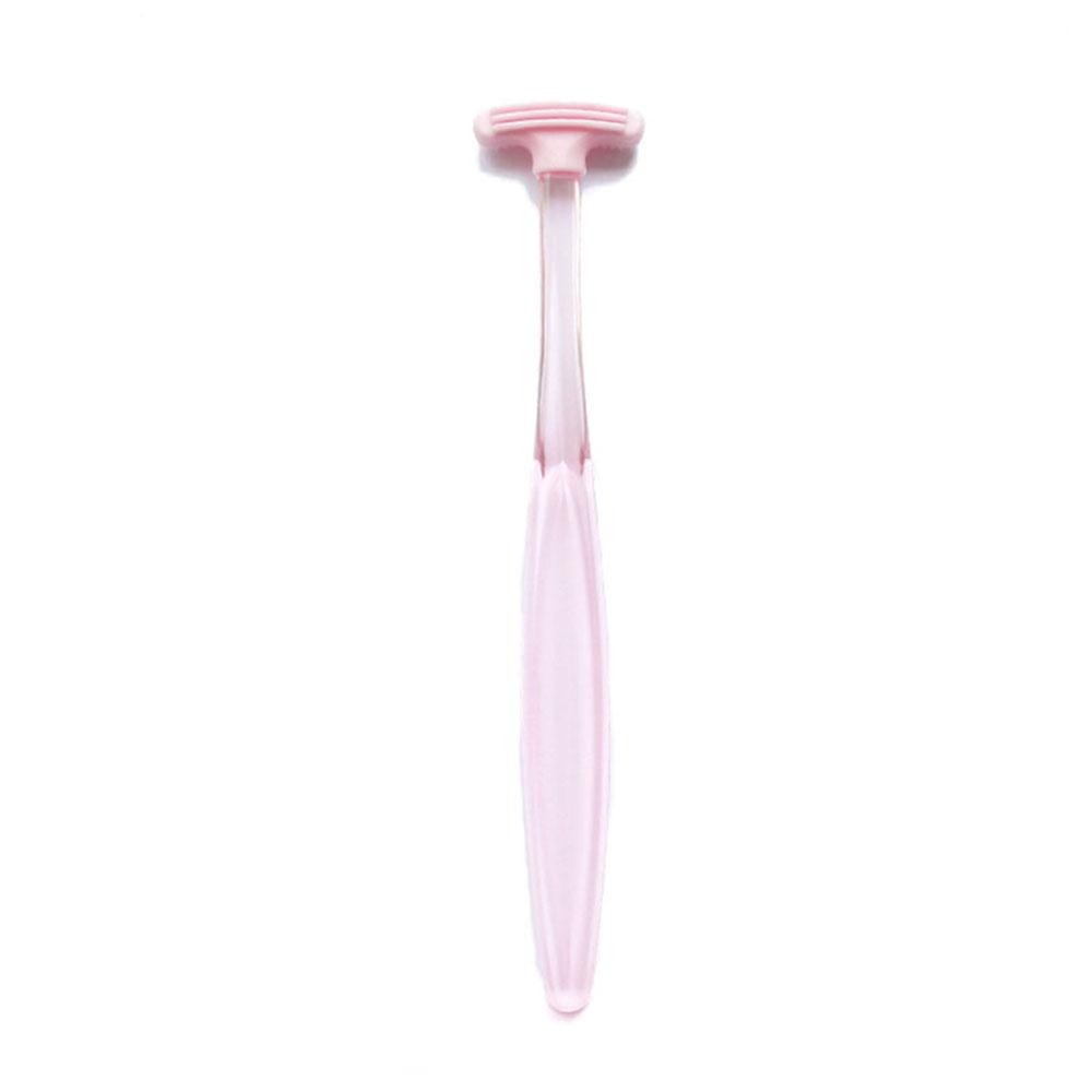Silicone Tongue Brush With Plastic Handle Double-Sided Tongue Cleaner Fresher Breath Brush For Tongue Cleaning Oral Care Tool