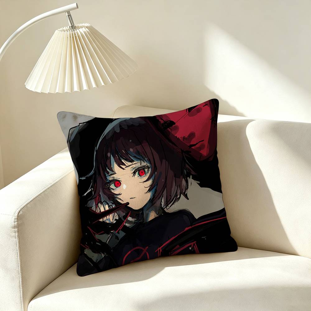 M-Milk chan Animation Pillow Case Square Double-Sided Sofa Cushion Cover Bedroom Bedside Pillow