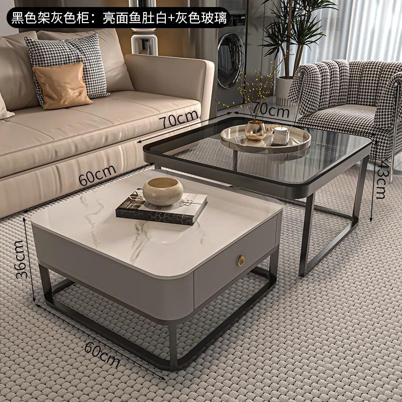 For Luxuriöser moderner Couchtisch mit Aufbewahrungsdesign, nordischer minimalistischer Couchtisch, einzigartige graue