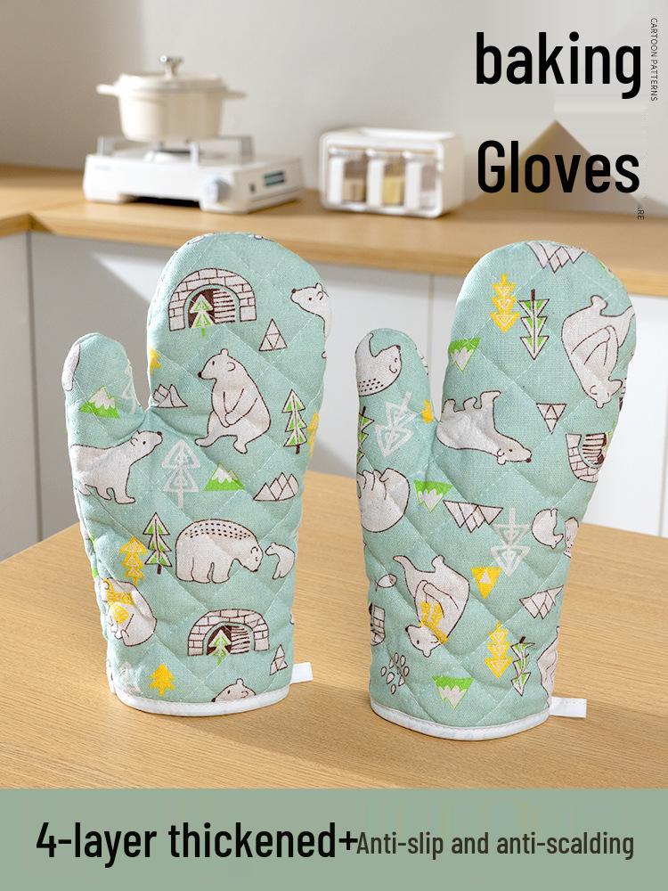 Heat-Resistant Silicone Oven Gloves - Anti-Scald, High-Temp Safe for Baking & Microwave Use