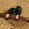 Krazing Pot Sheepskin Autumn Winter Shoes Chunky Heels Size 43 Size 42 Round Toe Lace Up Deep Mouth Pumps