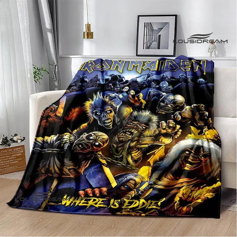 Rock Band I-Iron M-Maiden Printed Blanket Kids Warm Blankets Flannel Soft and Comfortable Blanket Bed Linings Birthday Gift