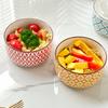 1-Pack 5.3 Inch Bohemian Lidded Fresh-Keeping Bowl, Microwave-Safe Multi-Purpose Fresh-keeping Bowl, Fruit/Salad/Pasta/Rice/Soup