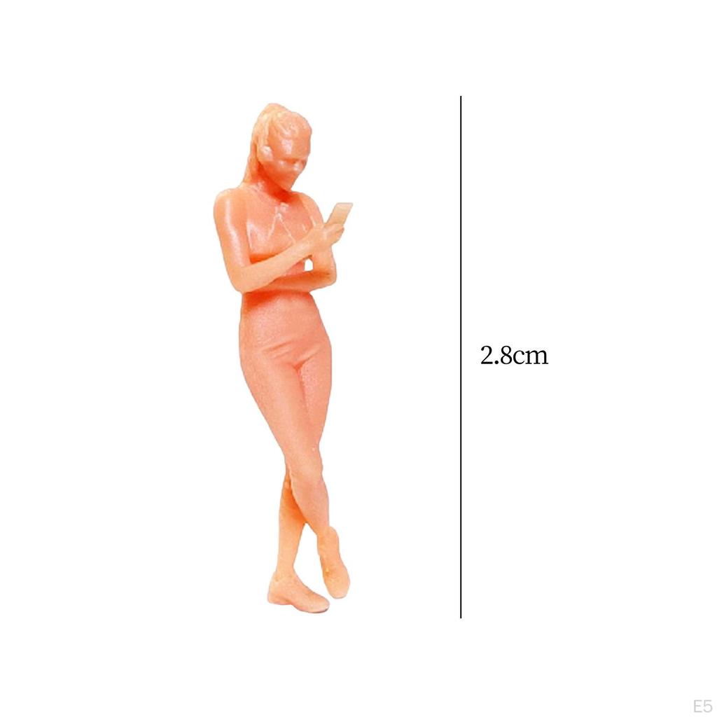 1/64 Scale Miniature People, Unpainted Architectural Model Figures, Tiny People for Micro