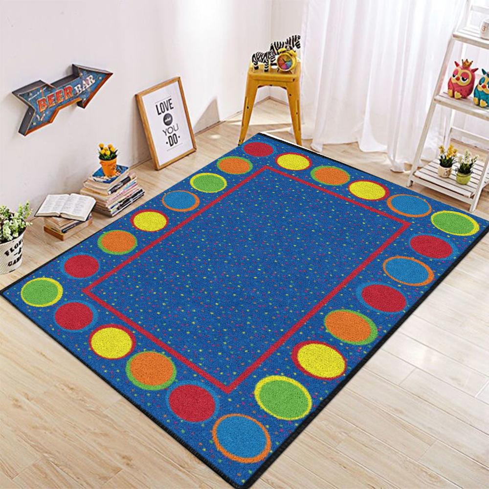 Silly Circles Colorful Abstract Children's Classroom Seating Area Rug for Preschools Daycares Libraries and Learning Centers