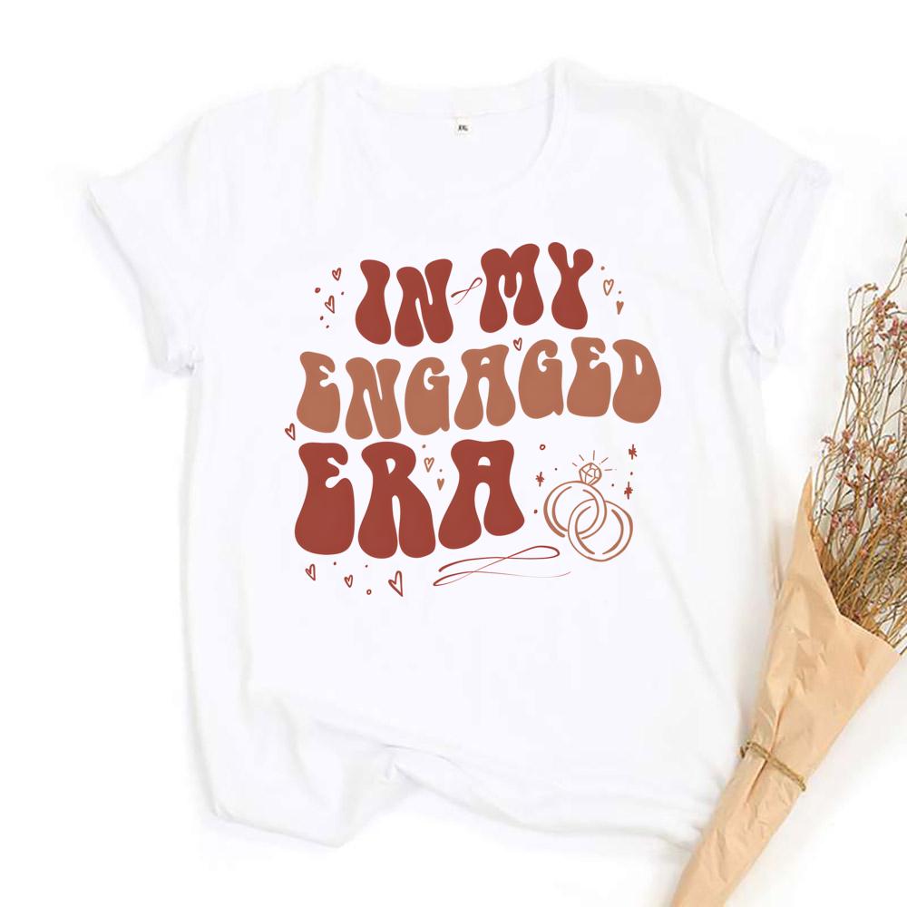 N My Engaged Era Shirt Fiance TShirt EngageUnisext Gift for Her Bridal Shower Gifts Retro Groovy Fiance AnnounceUnisext Tops