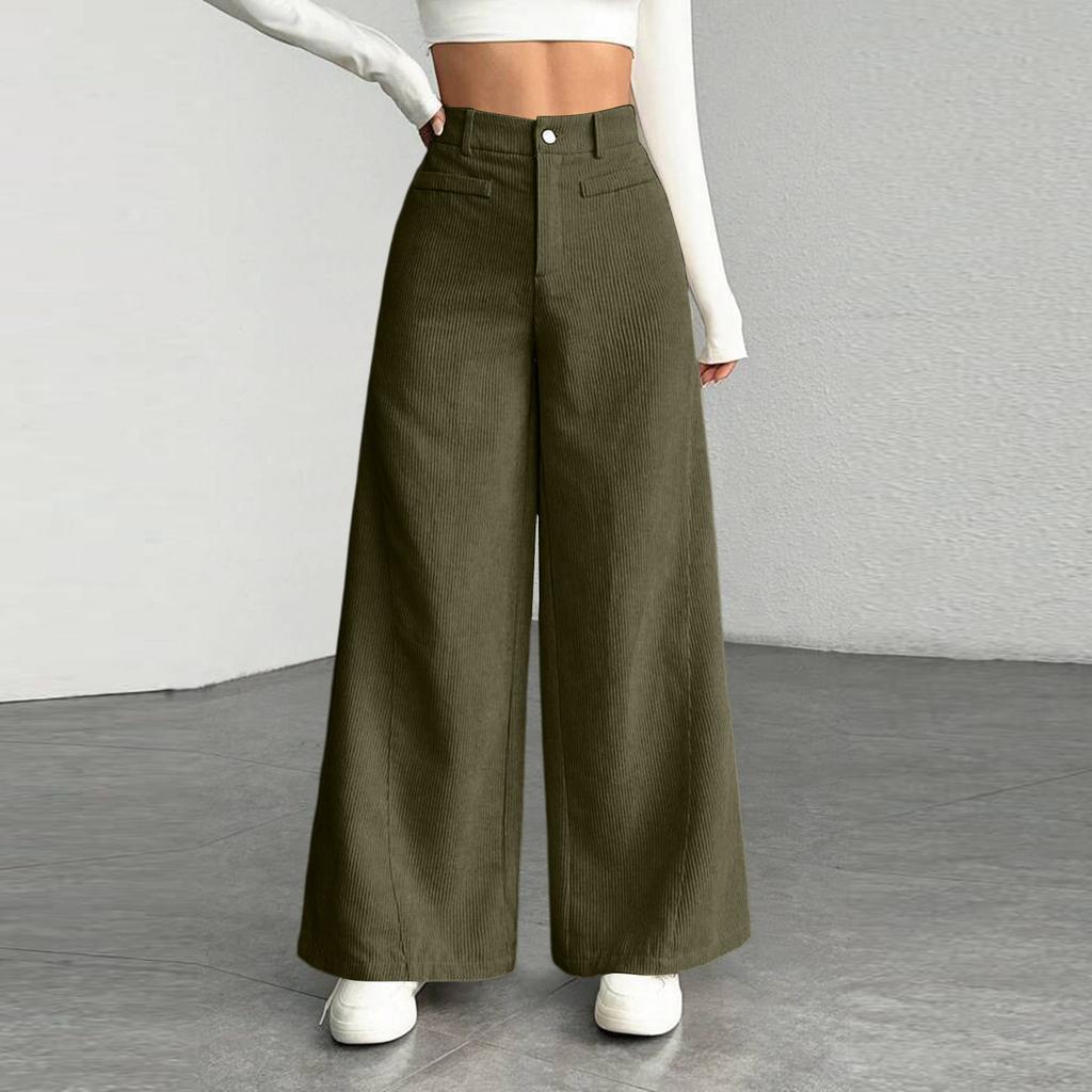 Women's New Wide Leg Pants, Loose Fit Straight Leg Casual Trousers, European Comfortable Everyday Wear