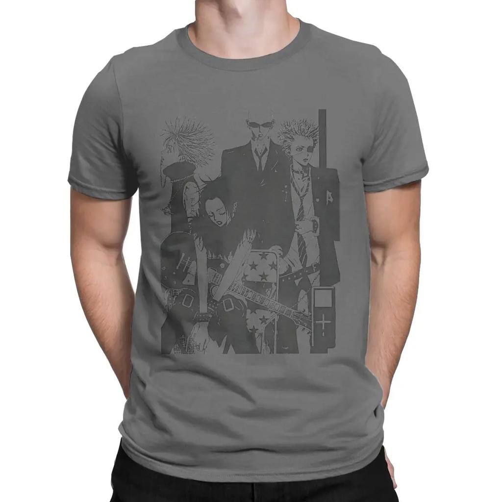 Men's Nana Anime T Shirts Ai Yazawa's Girl Comics Pure Cotton Clothes Funny Short Sleeve Crew Neck Tees Plus Size T-Shirt