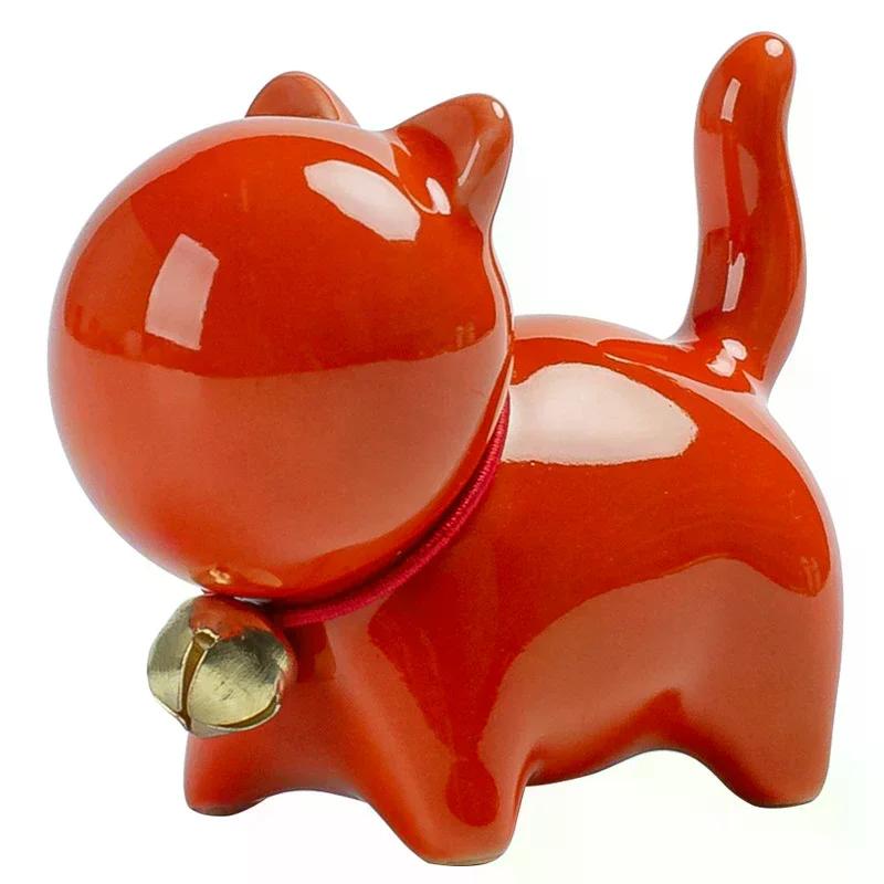 Kreativ Keramik Söt Kattunge Ornament Djur Mikrolandskap Tehusdjur Inomhus Skrivbordsdekorationer Tesetstillbehör Telek