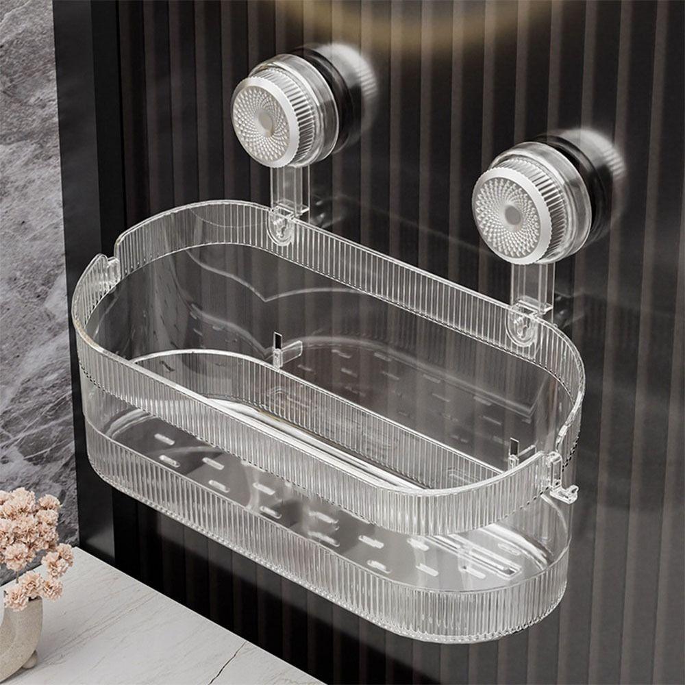 Transparent Kitchen Storage Box Suction Cup Storage Rack New Bathroom Shelves Home Supplies