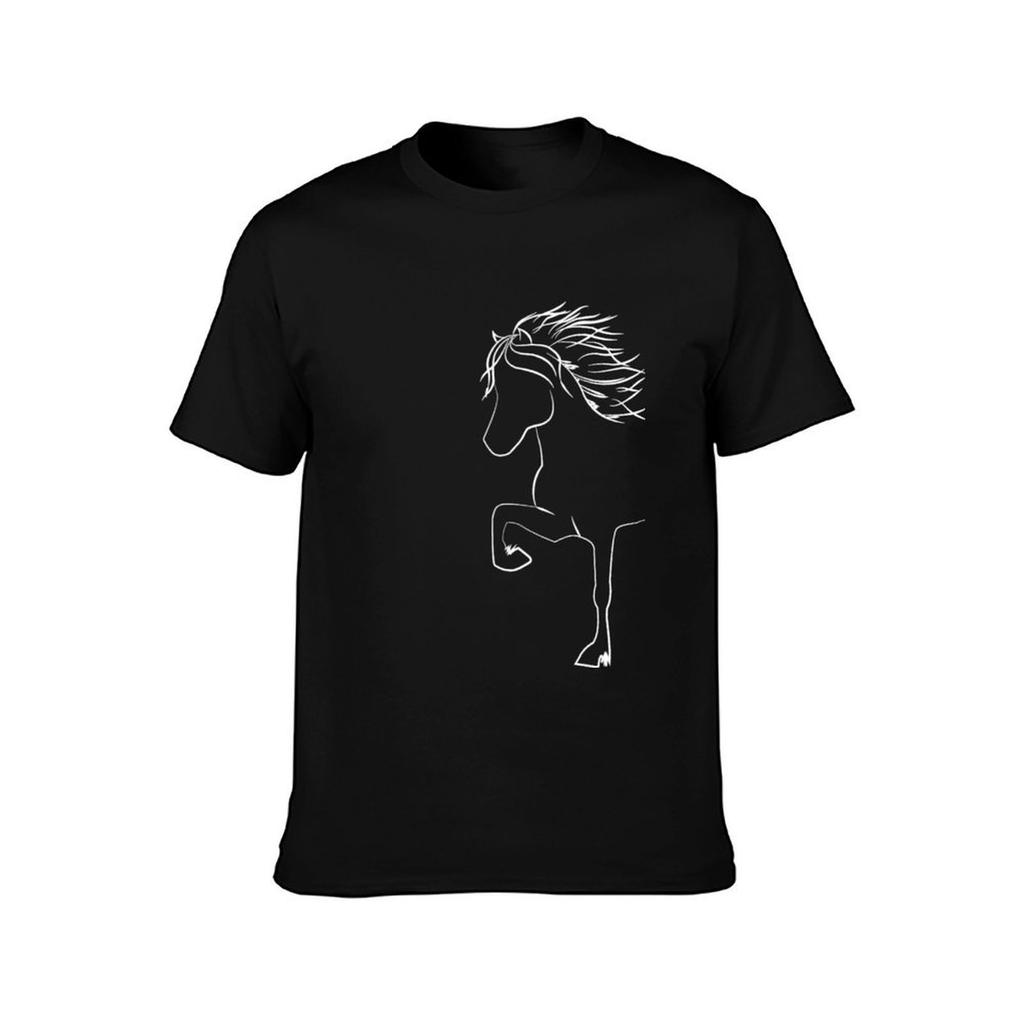 King Kolbi Dark Stylish Icelandic Horse Merch for Horse lovers TShirt Simple Casual Short Sleeve Tee