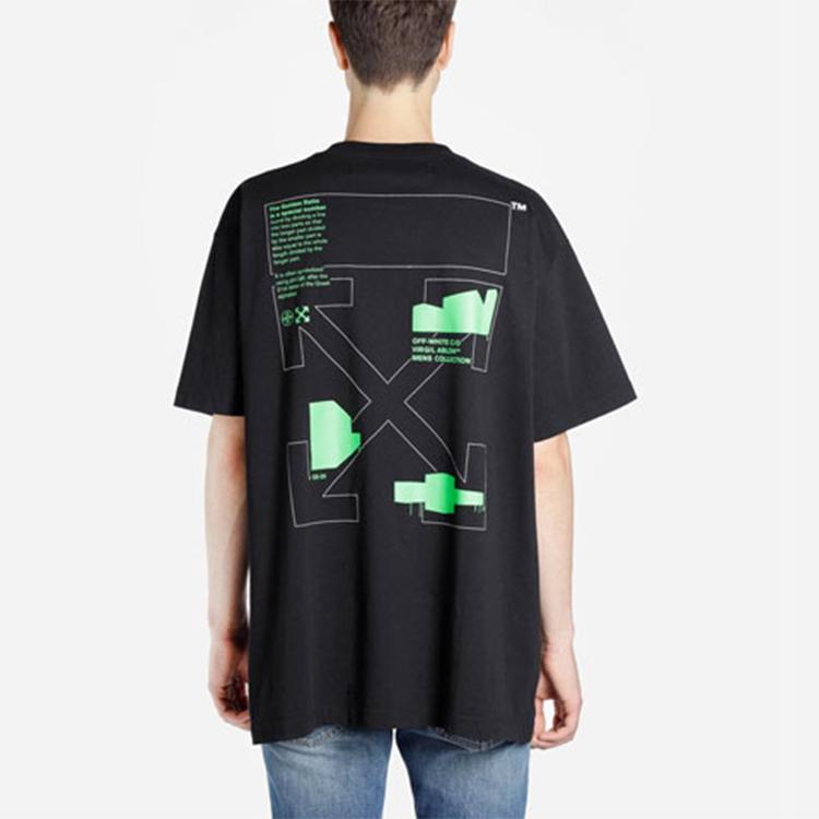 Off-White Ss20 Striped Arrow Short Sleeve T-Shirt, Loose Fit Men Tops Black OMAA038R201850061045