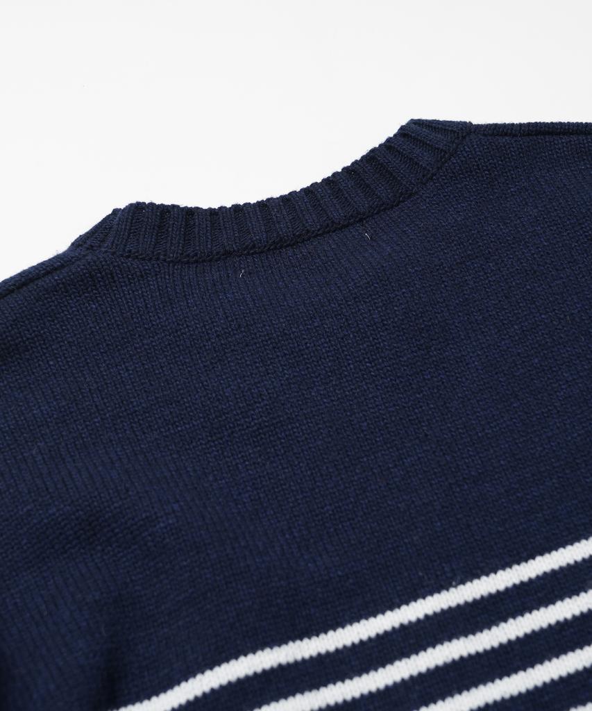 FRIZMWORKS Wool Stripe Relax Knit _ Navy