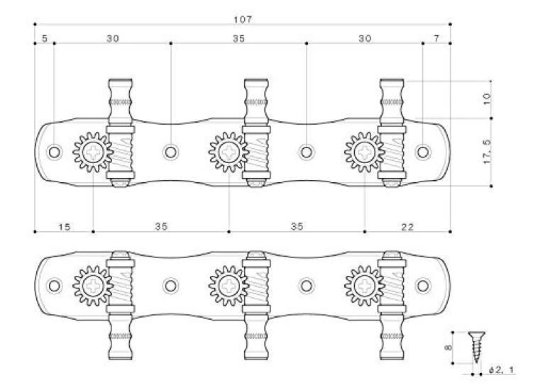 GOTOH Classical Guitar Pegs 2W Button 35G18002WX