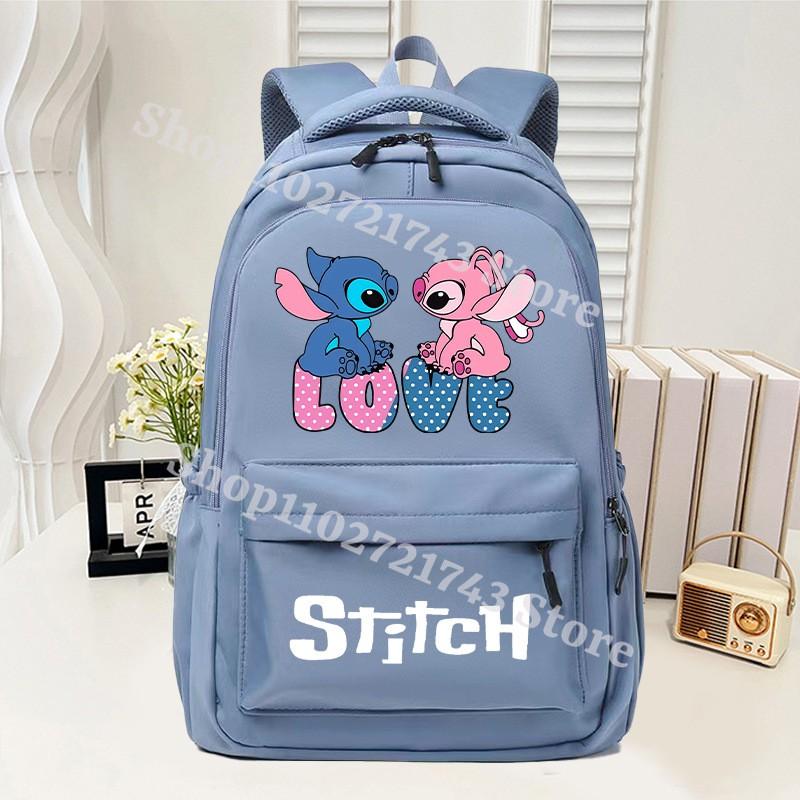 Disney Stitch Large Capacity Backpack Kids Boys Girls School Supplies Storage Bag Anime Fashion Student Bookbag