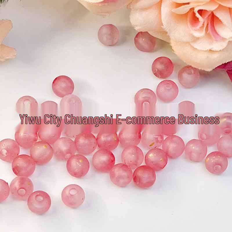Gold-Sprinkled 8mm Round Beads for DIY Hairpin Flower Accessories