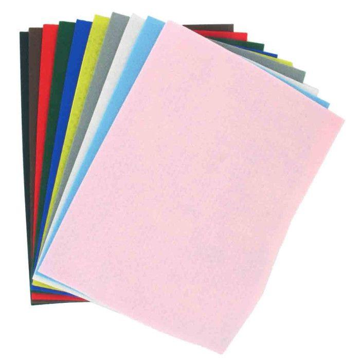 Feuilles de feutrine - CTOP - Assortiment de 10 - L 30 x l 20 cm - Souple - Résistant
