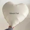 3Pcs 18inch Cream Heat Foil Balloons Green Baby Pink Blue Brown Heart Helium Globos for Birthday Baby Shower Party Decor