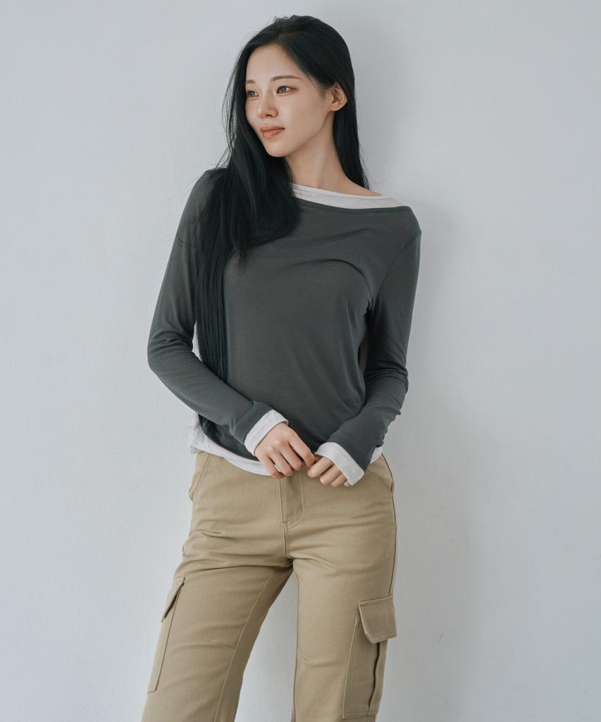 WAARFORWOMAN W1154 D-Ring Cargo Bootcut Pants_Beige