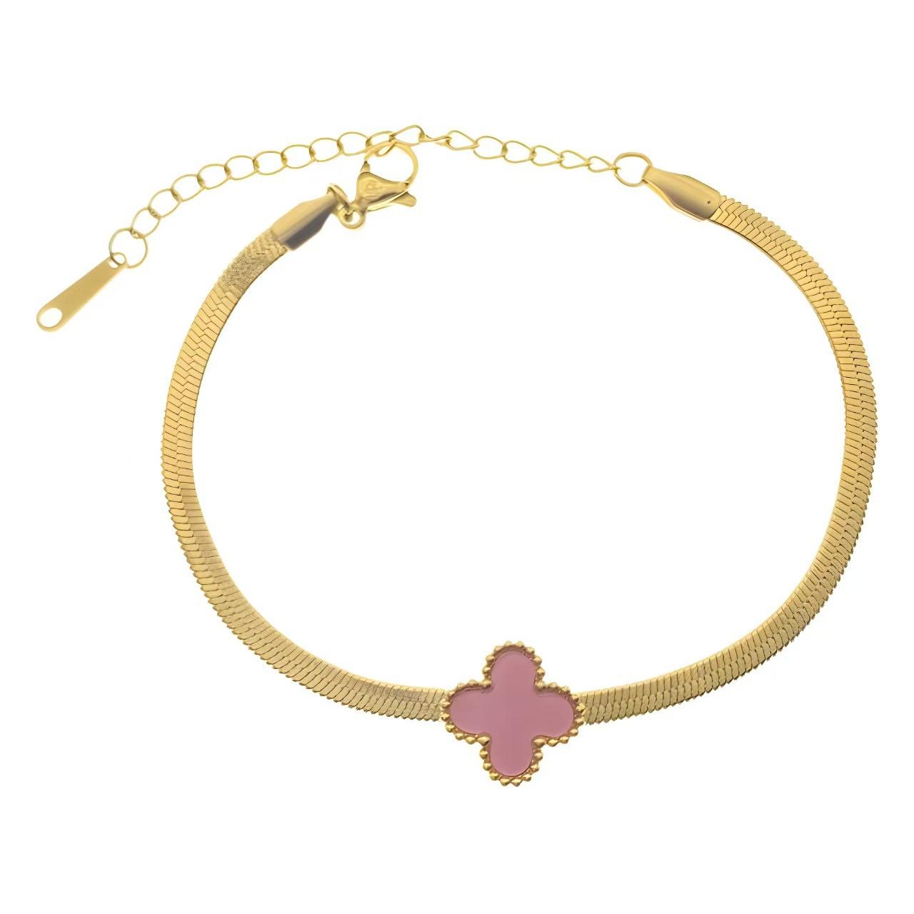 

Lucky Clover Bracelet for Women 18K Simple, Fashionable, Versatile, High end Bracelet Jewelry розовый