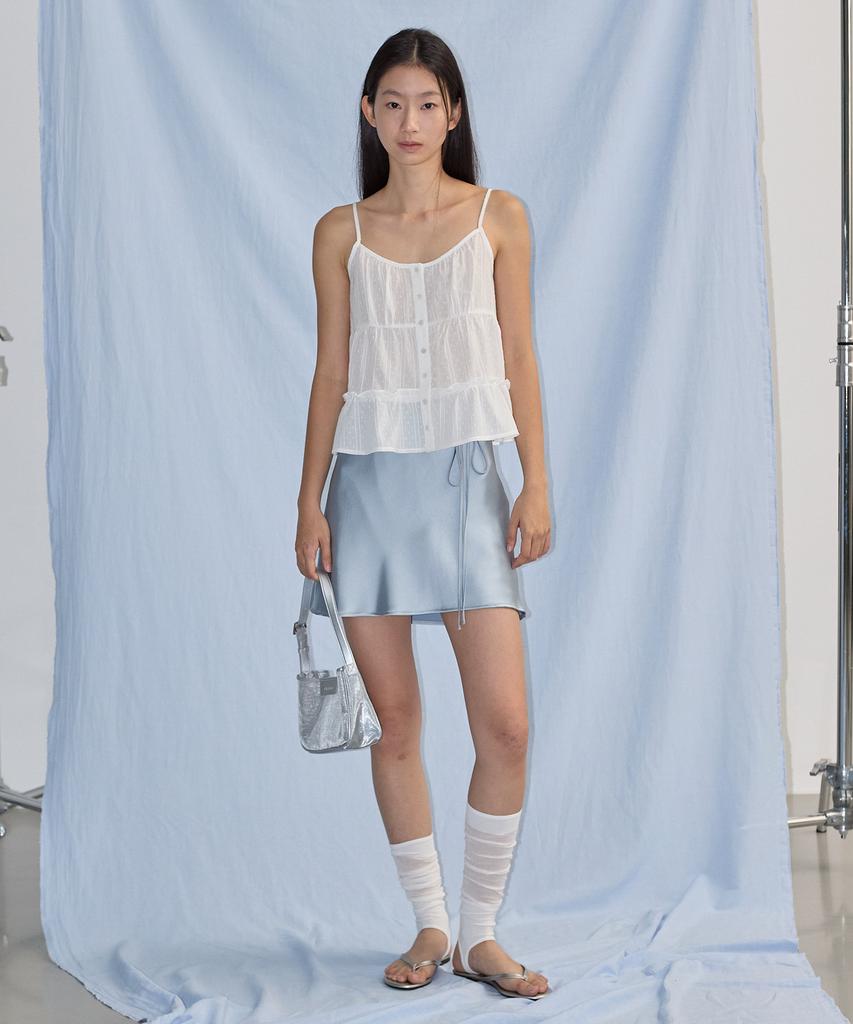 City Breeze Satin Mini Skirt_Light Blue
