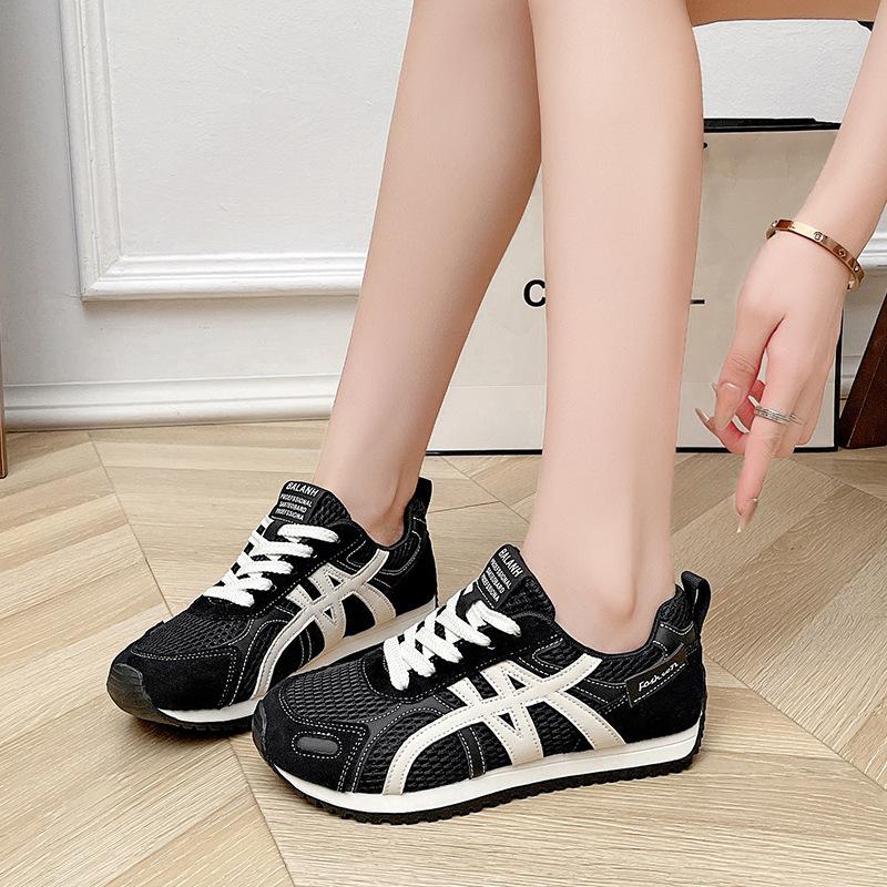 2025 New Leather Breathable Mesh Platform Forrest Gump Shoes Women's Summer and Autumn Versatile Casual Sports Running Shoes Casual Shoes