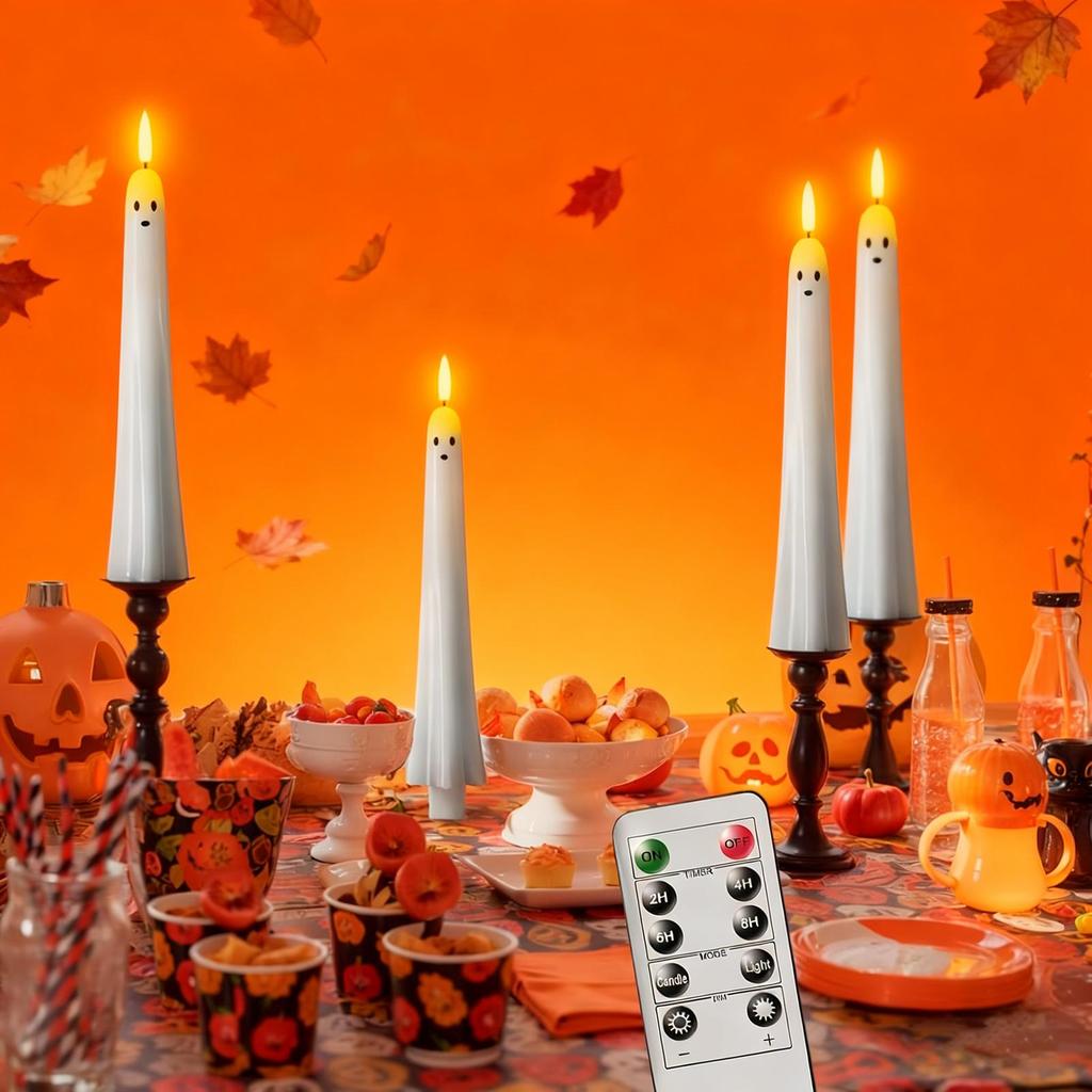 Flameless Taper Candles LED Window Candles Decoration 27cm Timer with Remote for Holiday Bedroom Table Party Celebration