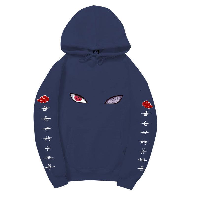 Unisex Naruto Sharingan Rinnegan Eyes Fleece Hoodie, Akatsuki Anime Graphic Pullover Long Sleeve Sweatshirt