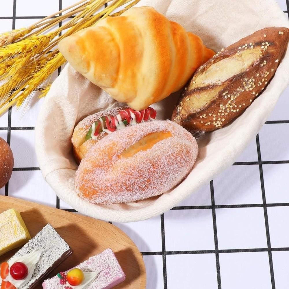 6 Pieces Round/Oval Bread Basket Liner Cotton Baking Dough Cloth Dough Fermentation Cloth Cooking