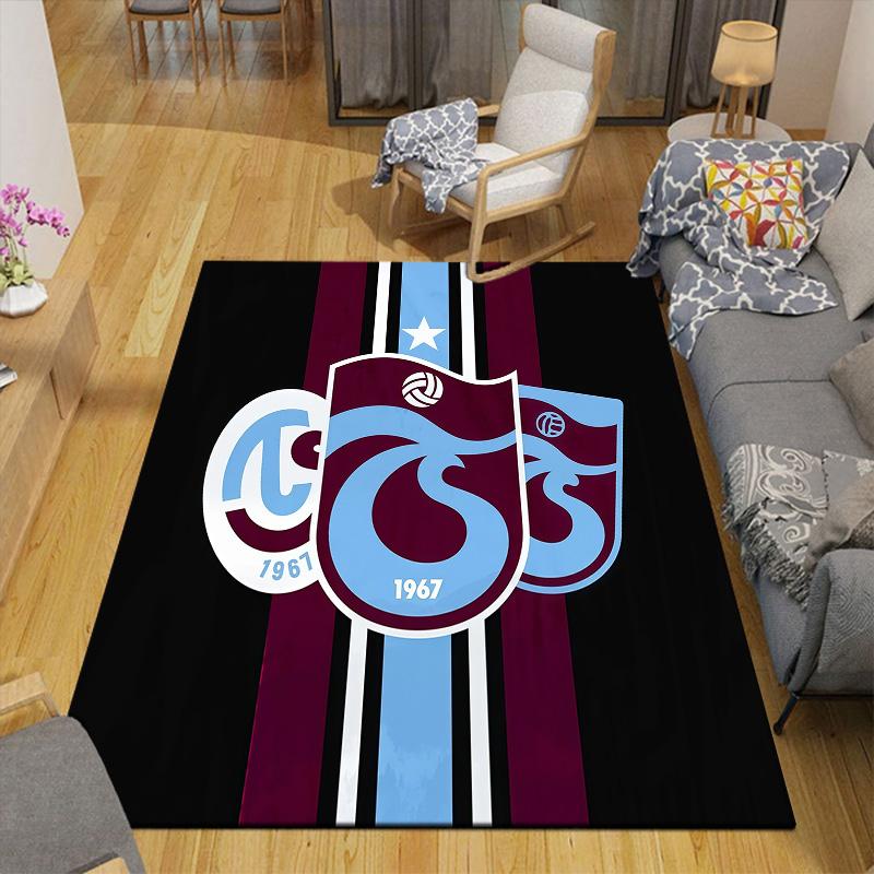 Trabzonspor Flanellmuster Quadratischer Teppich, Läufer, Teppich für Wohnzimmer Schlafzimmer Sofa Spielzimmer Dekor, Rutschfeste Fußmatte