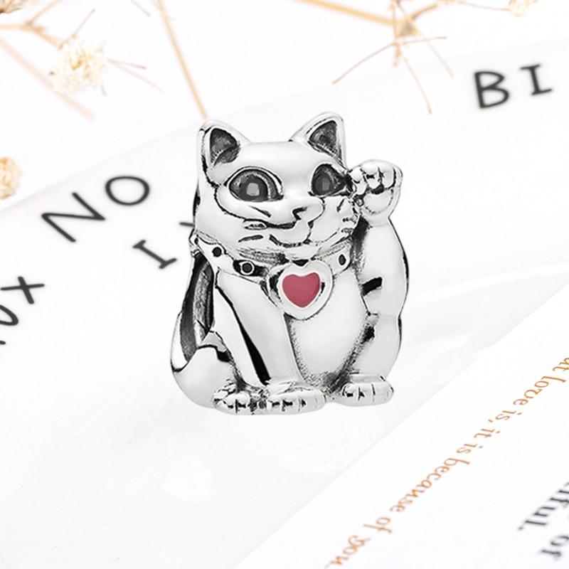 DIY Sparkling Paw Print Charm Beads for Pet Cat Dog Bracelets Jewelry Gifts Accessories