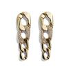 Alloy Geometric Fashionable Stud Earrings For Women With Sparkling Chain Style