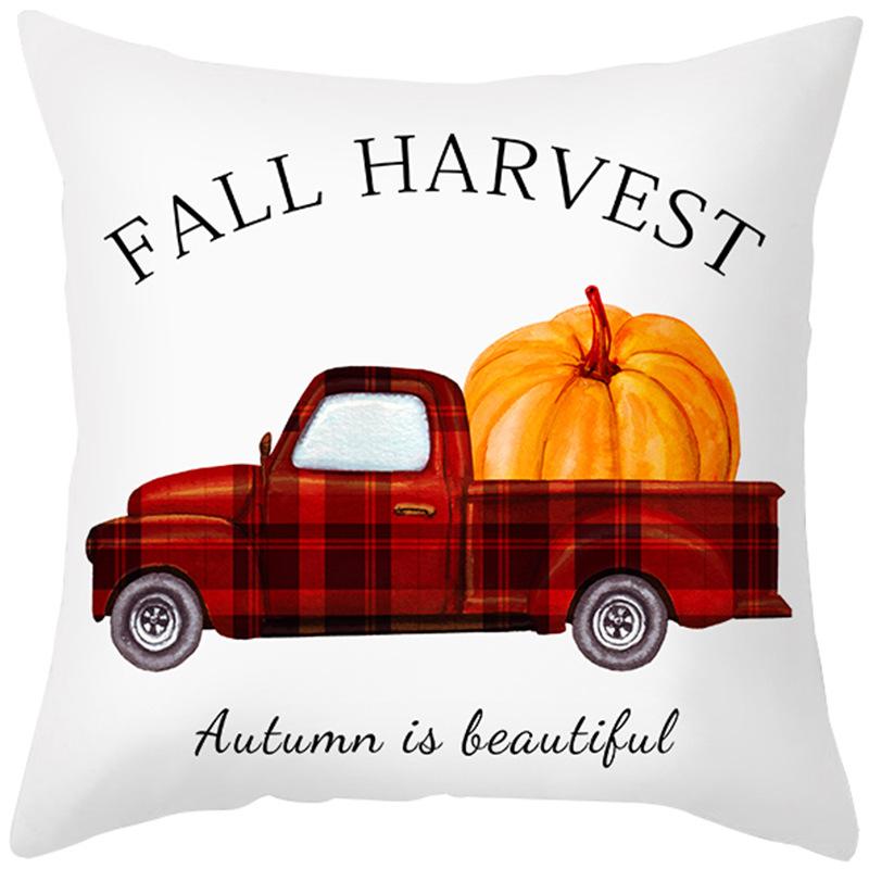 New Style Pillow Cover Autumn Maple Leaf Sofa Cushion Home Supplies Peach Skin Cushion Cover