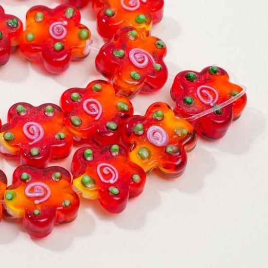 20Pcs Flower Glass Beads for DIY Jewelry Making Handcrafted Bracelets Necklaces Earrings Accessories Colorful Beads DIY Jewelry Supplies