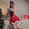 Velvet Patchwork Backless Christmas Princess Dress with Lace Cape Set