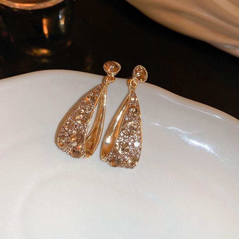Exquisite Zircon Tassel Earrings: Sparkly, Versatile, Minimalist Design with Light Luxury Appeal.
