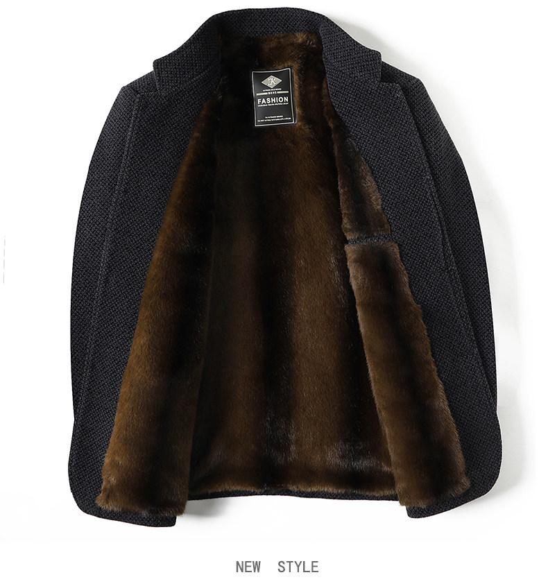 2025 Bestselling Dad Style Woolen Coat: Thick Chenille Stand-Up Collar Jacket for Middle-Aged & Elderly, Autumn/Winter Collection