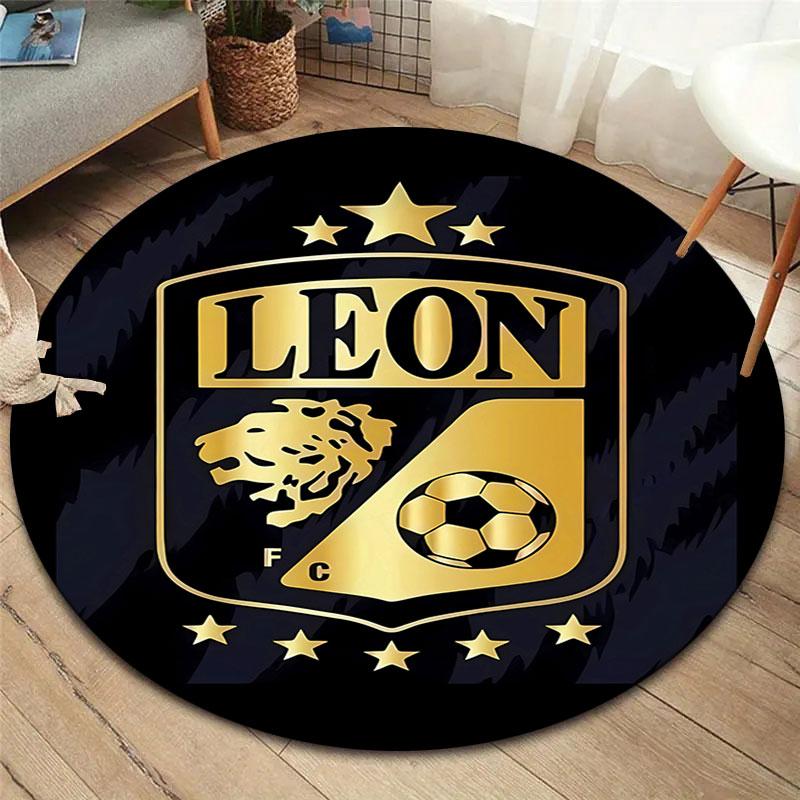 Club León Football Club Round Area Rug,Carpet Rug for Living Room Bedroom Sofa Playroom Decor,Non-slip Floor Mat