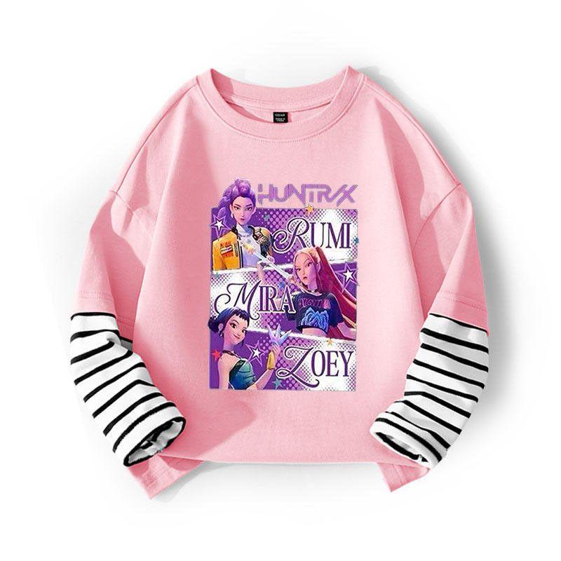 Dětská móda Hon na čarodějnice K-POP Základní trička na zimu Pro kluky i holky Ležérní prázdninové Dvoudílné topy