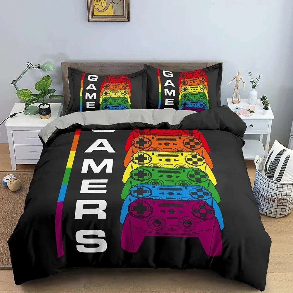 Top Gamepad Comforter Cover Twin Size Play Gamer Bedding Set Video Games Polyester Duvet Cover Teens Game Quilt Cover