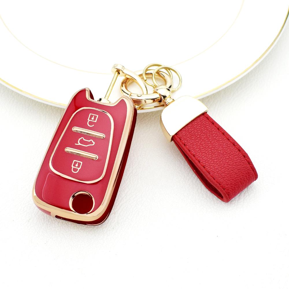 3 Buttons TPU Car Key Cover Flip Case For Kia RIO K2 K5 Sportage Sorento For Hyundai i20 i30 i35 iX20 iX35 Solaris Verna Keychain