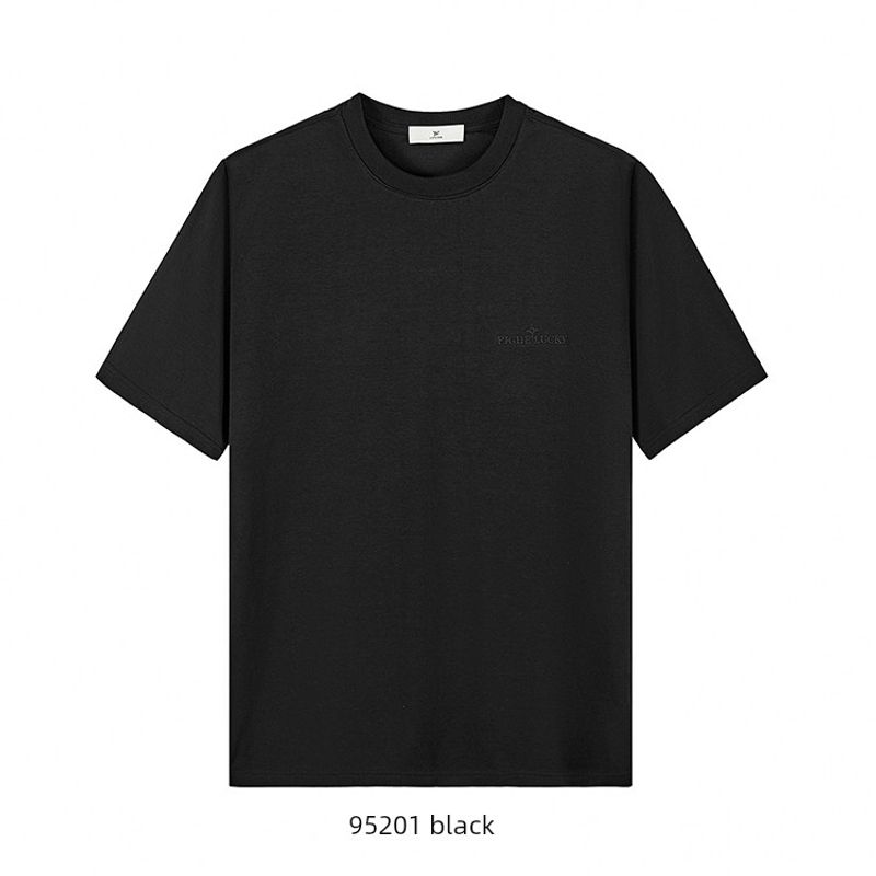 Light Mature Style Business Casual Light Luxury Embroidered Short-Sleeved T-Shirt Men's Summer Base Shirt Foreign Trade Men's Round Neck T-Shirt