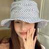 Striped Fisherman Caps Foldable Sun Hat Fashion Women Bucket Hat  Outdoor