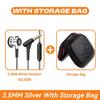 D08 Metal HiFi 3.5mm/Type-C In Ear Wired Earphone Flat Head Headsets With Mic Clear Sound Bass Headphones For Sports Music Gamer