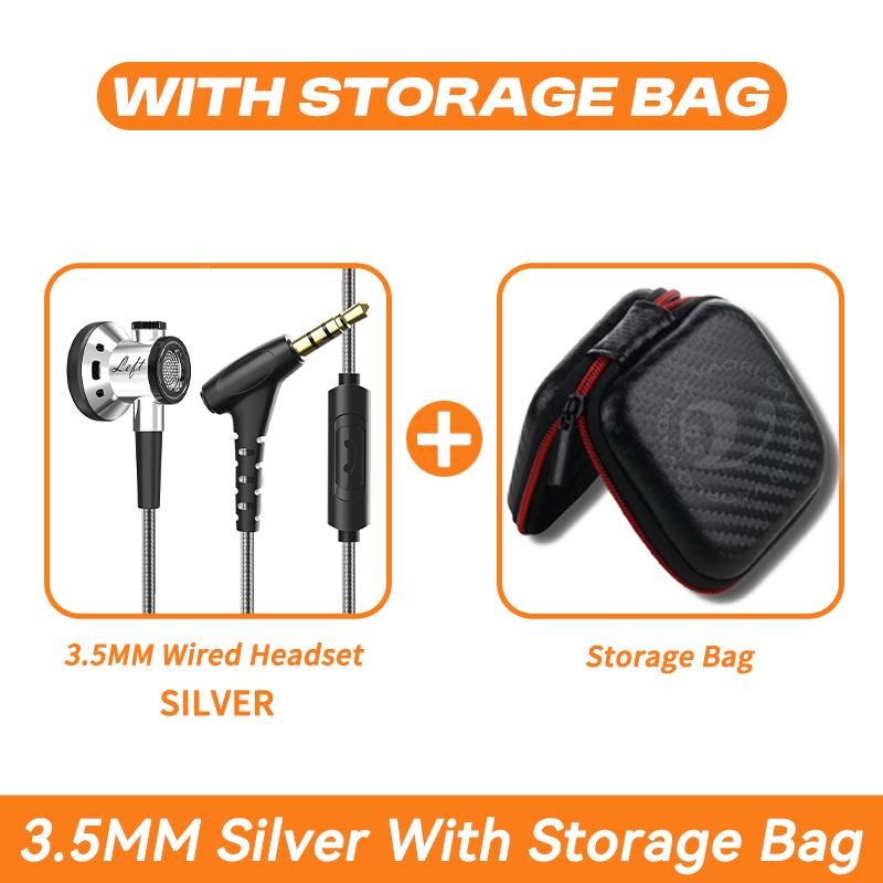 D08 Metal HiFi 3.5mm/Type-C In Ear Wired Earphone Flat Head Headsets With Mic Clear Sound Bass Headphones For Sports Music Gamer