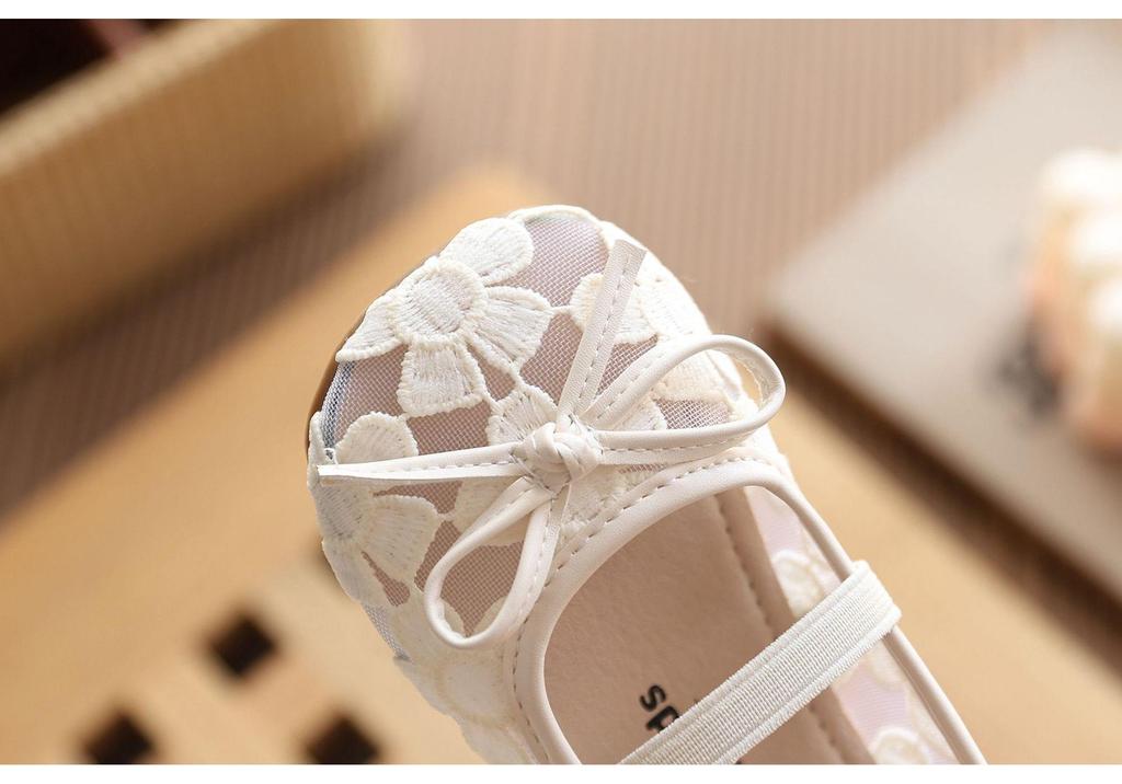 Princess Mesh Sandals - Soft Sole, Spring/Summer 2026, Coco-Style Korean Loafers for Kids