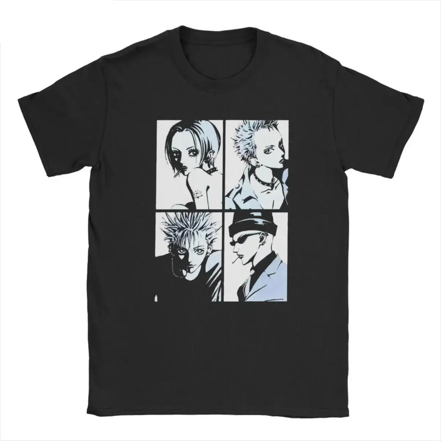 

2025 new model NANA Osaki T Shirt CasualJapanese Clothes T Shirt Fashion Rock Punk Short Sleeve Plus Size T Shirt Women S чёрный