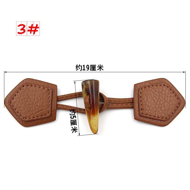 

5pcs Coat Buttons, Korean Version Fashion With Leather Pair Buttons, Metal Horn Buttons, Croissant Buttons, Coat Buttons, Trench Coat Sweater Buttons 3 #* as shown