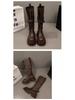 Small Over-the-Knee Height-Increasing Retro Boots with Buckle, Versatile for Autumn, In Stock