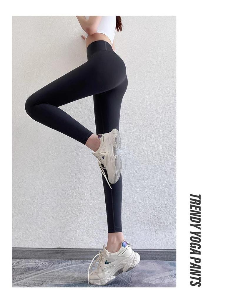 Lulu Women's Quick-Dry Elastic Yoga Leggings - Peach Hip Lift, Spring/Summer Fitness & Running Tights